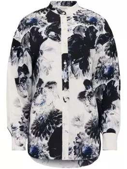 Alexander McQueen рубашка Chiaroscuro с рукавами кокон, белый