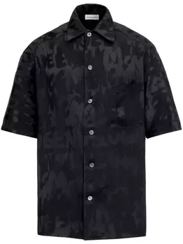 Alexander McQueen рубашка с короткими рукавами и логотипом, черный