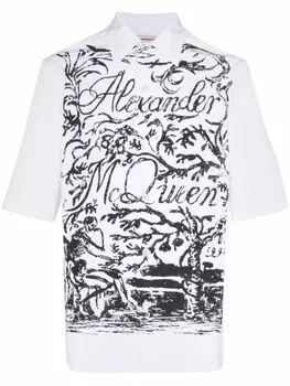 Alexander McQueen рубашка с логотипом, белый