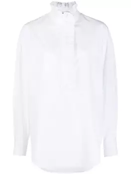 Alexander McQueen рубашка с оборками, белый