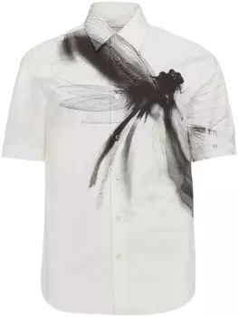 Alexander McQueen рубашка с принтом Dragonfly, белый