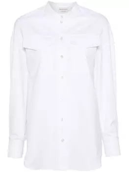Alexander McQueen рубашка с воротником-стойкой, белый