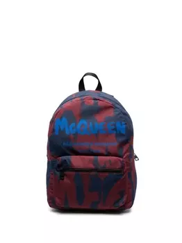 Alexander McQueen рюкзак с логотипом, синий