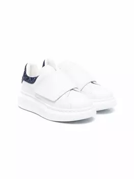 Alexander Mcqueen сандалии на липучках с блестками, белый