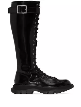 Alexander McQueen сапоги Tread на шнуровке, черный