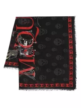 Alexander McQueen шарф с логотипом, черный