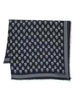 Alexander McQueen шарф с принтом, синий