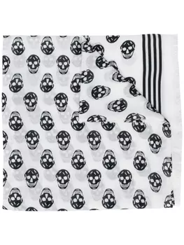 Alexander McQueen шарф с принтом Skull, белый