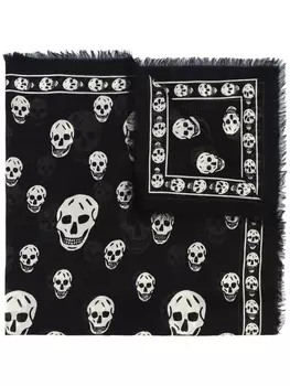Alexander McQueen шарф с рисунком 'Skull', черный