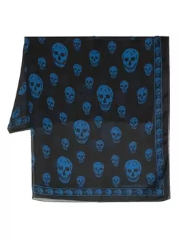 Alexander McQueen шелковый платок с принтом, черный