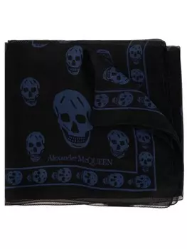 Alexander McQueen шелковый платок с принтом, черный