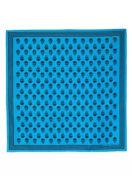 Alexander McQueen шелковый платок с принтом, синий