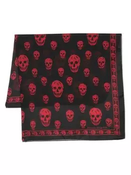 Alexander McQueen шелковый платок с принтом Skull, черный