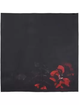 Alexander McQueen шелковый платок Shadow Rose, черный