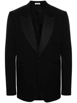 Alexander McQueen шерстяной однобортный пиджак, черный
