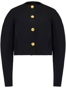 Alexander McQueen шерстяной пиджак Military с рукавами-кокон, черный