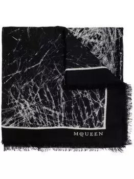 Alexander McQueen шерстяной шарф, черный