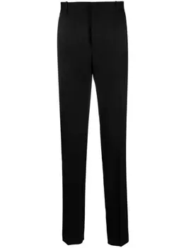 Alexander McQueen шерстяные брюки средней посадки, черный