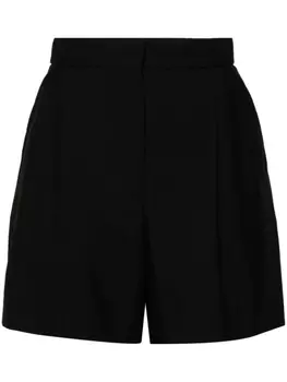 Alexander McQueen шерстяные шорты со складками, черный