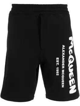 Alexander McQueen шорты с логотипом, черный