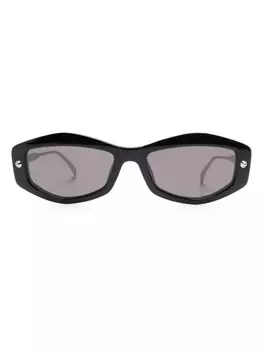 Alexander McQueen солнцезащитные очки с заклепками-шипами, черный