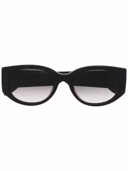 Alexander McQueen солнцезащитные очки в овальной оправе с логотипом, черный