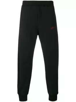 Alexander McQueen спортивные брюки с вышитым логотипом, черный