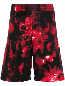 Alexander McQueen спортивные шорты Wax Flower, красный