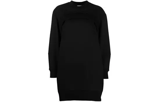 Alexander McQueen SS21 Женское платье с длинными рукавами, черное
