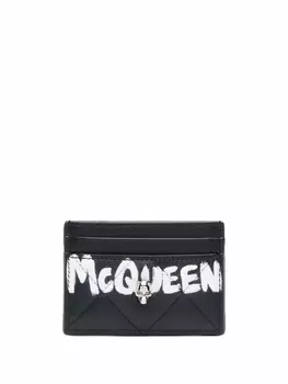 Alexander McQueen стеганый кошелек с декором Skull, черный