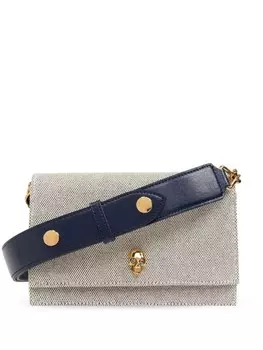 Alexander McQueen сумка через плечо из хлопка с черепом, нейтральный цвет