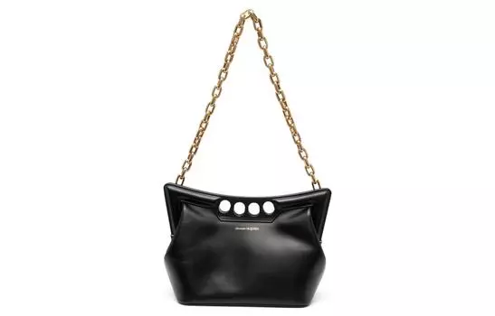 Alexander McQueen Сумка через плечо из телячьей кожи, женская, черная