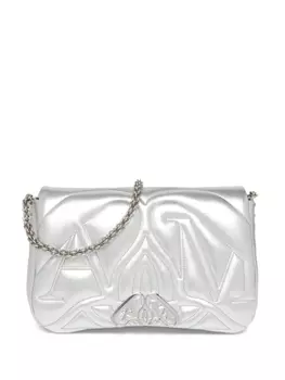 Alexander McQueen сумка на плечо The Seal с эффектом металлик, серебристый