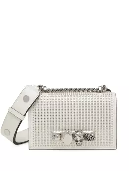Alexander McQueen сумка-сэтчел Biker Mini Jewelled, белый