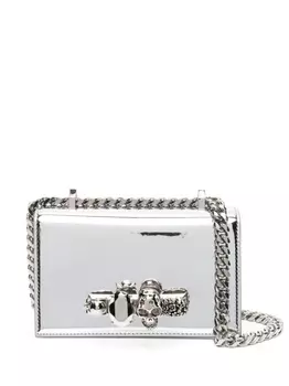 Alexander McQueen сумка-сэтчел Jewelled размера мини, серебристый