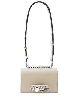 Alexander McQueen сумка-сэтчел The Biker Jewelled размера мини, нейтральный цвет
