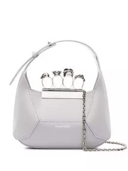 Alexander McQueen сумка-тоут с декором Four Ring, серый