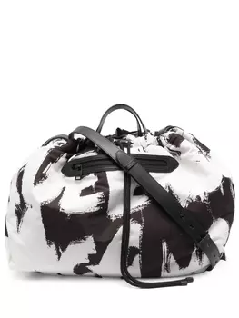Alexander McQueen сумка-тоут с логотипом граффити, белый
