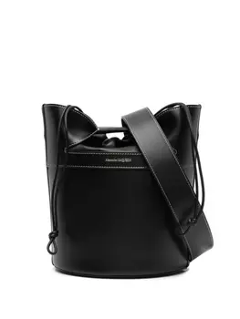 Alexander McQueen сумка-ведро с логотипом, черный