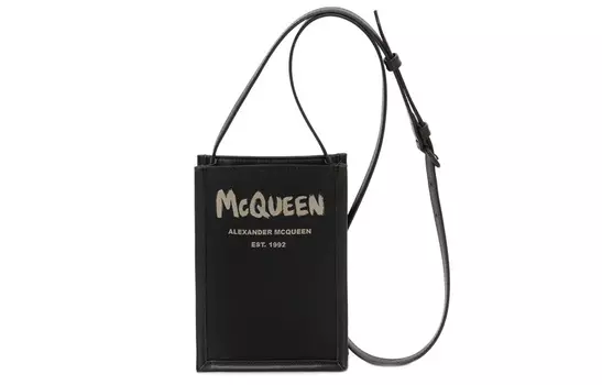 Alexander McQueen Сумки через плечо из полиэстера унисекс, черные