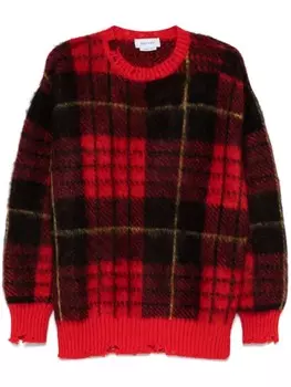 Alexander McQueen свитер в клетку тартан, красный