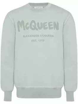 Alexander McQueen толстовка с логотипом Graffiti, серый