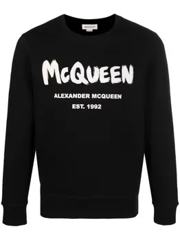 Alexander McQueen толстовка с принтом граффити, черный