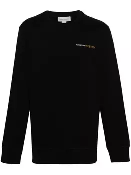 Alexander McQueen толстовка с вышитым логотипом, черный