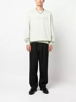Alexander McQueen толстовка с вышитым логотипом, зеленый