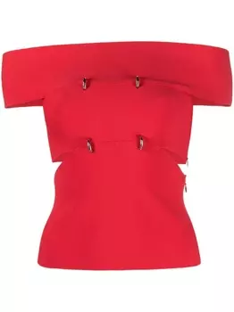 Alexander McQueen топ с короткими рукавами, красный