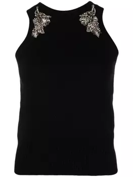 Alexander McQueen топ с кристаллами, черный