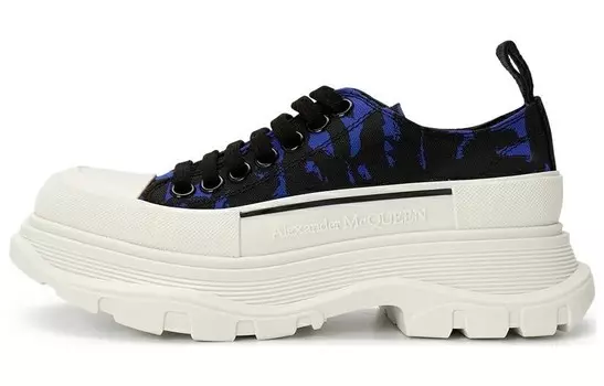Alexander McQueen Tread Slick Low Lace Up Blue Black Women's