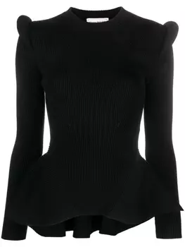 Alexander McQueen трикотажный топ с длинными рукавами, черный