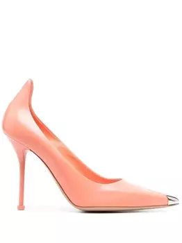 Alexander McQueen туфли с металлическим декором, оранжевый